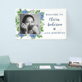 Banderoles Elégante Hydrangea Photo personnalisée 50e fête d' (Salon professionnel)