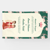 Banderoles Élégante Lanternes Lotus Vert Mehndi Sanget Indien (Horizontal)