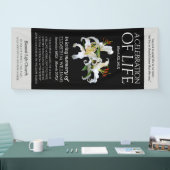 Banderoles Élégante Lys orientaux blancs Célébration de la vi (Salon professionnel)