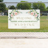 Banderoles Élégante Mariage de fleurs blanches rose (En situation)