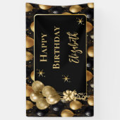 Banderoles Elégante Parties scintillant d'or noir Ballons d'a (Vertical)