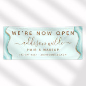 Banderoles Elégante Parties scintillant Or Marbre Bleu Agate