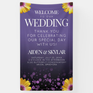 Banderoles Élégante Parties scintillant violette  Mariage de 