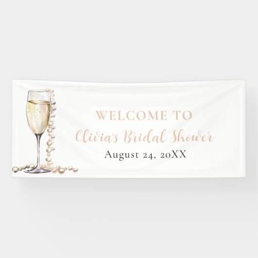 Banderoles Elégante perles d'or et Fête des mariées de poursu (Horizontal)