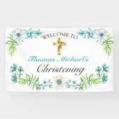 Banderoles Elégante réception baptisée Gold Cross (Horizontal)