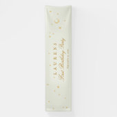 Banderoles élégante sauge vert étoiles fête d'anniversaire (Verticale)