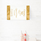 Banderoles Élégante Soirée 50e Anniversaire Simple Custom Gol (Insitu)