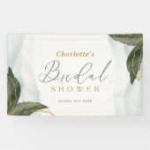 Banderoles Elégante verdure Fête des mariées or Aquarelle (Horizontal)