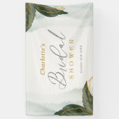 Banderoles Elégante verdure Fête des mariées or Aquarelle (Vertical)