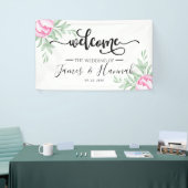 Banderoles Elégante verdure Rose Minimal Gold Wedding Party (Salon professionnel)