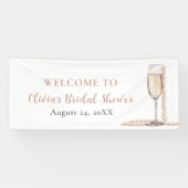 Banderoles Élégantes Perles Dorées et Fête de Mariage au Pros (Horizontal)