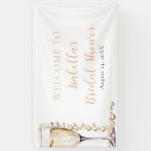 Banderoles Élégantes Perles Dorées et Fête de Mariage au Pros (Vertical)