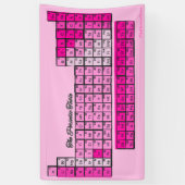 Banderoles Éléments de chimie de table périodique rose (Vertical)