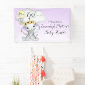 Banderoles Eléphant Balloon violet Baby shower Affiche de bie (En situation)