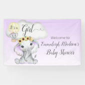 Banderoles Eléphant Balloon violet Baby shower Affiche de bie (Horizontal)