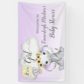 Banderoles Eléphant Balloon violet Baby shower Affiche de bie (Vertical)