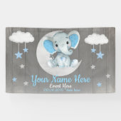 Banderoles Elephant Boy Backdrop Moon Stars Blue Name (Horizontal)