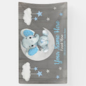 Banderoles Elephant Boy Backdrop Moon Stars Blue Name (Vertical)