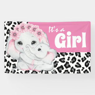 Banderoles Eléphant, c'est une fille mignonne, empreinte de