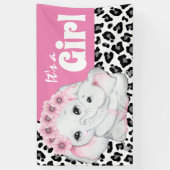 Banderoles Eléphant, c'est une fille mignonne, empreinte de l (Vertical)