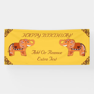 Banderoles Éléphant de henné (orange/rouge)