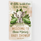 Banderoles Elephant Little Wild One Est En Chemin Baby shower (Vertical)