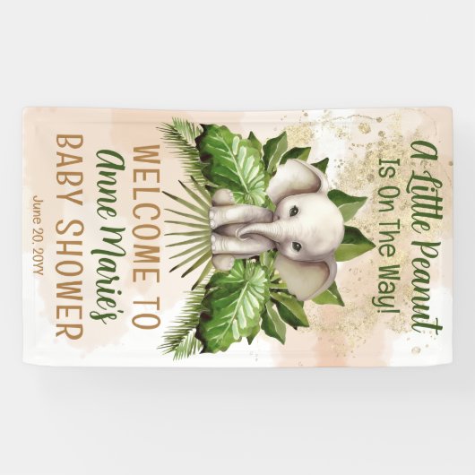 Banderoles Elephant Un Peu D'Arachide Est En Chemin Baby show (Horizontal)