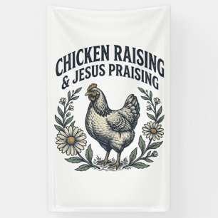 Banderoles Élevage de poulets et louange à Jésus vintage poul