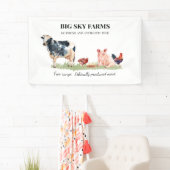 Banderoles Élevage de vaches et de porcs Aquarelle de ferme (En situation)