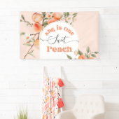 Banderoles Elle est une pêche douce 1er anniversaire pêche (En situation)