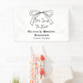 Banderoles Elle Noue le Nœud Cute Shower Mariée Noir (En situation)