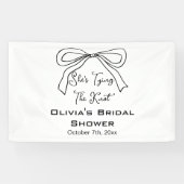 Banderoles Elle Noue le Nœud Cute Shower Mariée Noir (Horizontal)