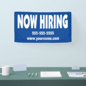 Banderoles Embaucher en bleu avec information (Salon professionnel)