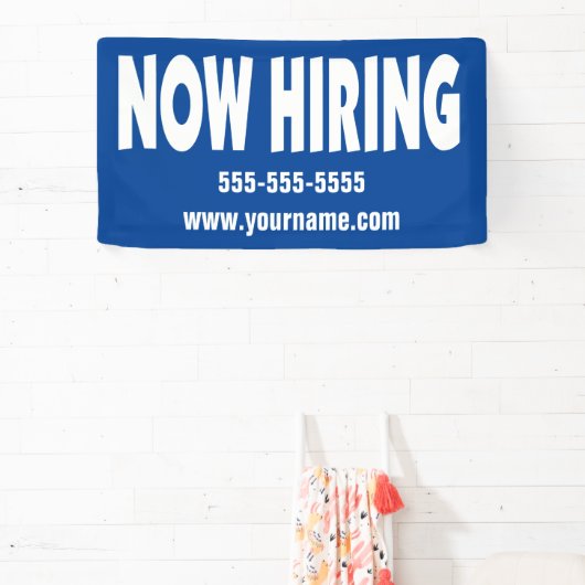 Banderoles Embaucher en bleu avec information (Insitu)