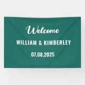 Banderoles Emerald Green Simple Élégant Mariage moderne (Horizontal)