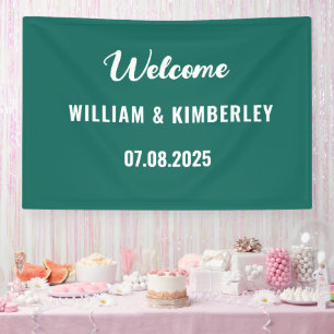 Banderoles Emerald Green Simple Élégant Mariage moderne