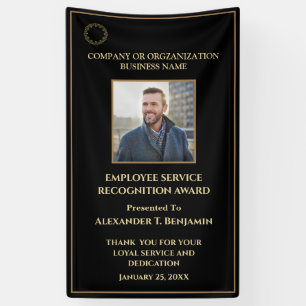Banderoles Employé De L'Année Photo Logo Gold Awards