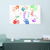 Banderoles Empreintes à main de peinture Anniversaire avec no (Salon professionnel)