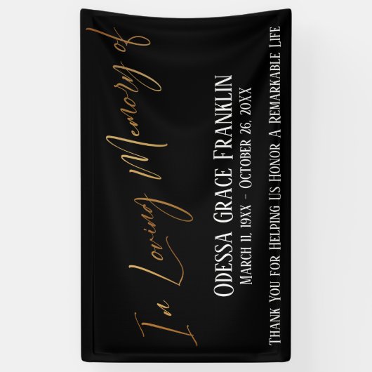 Banderoles En mémoire d'amour de l'écriture manuscrite or sur (Vertical)