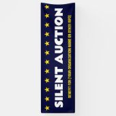 Banderoles Enchère silencieuse avec étoiles et informations s (Vertical)