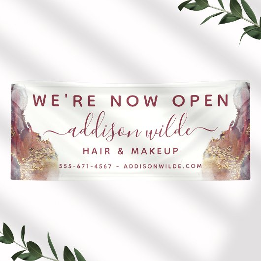 Banderoles Encre D'Aquarelle Liquide D'Art Moderne Purple Et