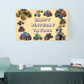 Banderoles Enfants Monster Trucks Course Voiture garçon Fête  (Salon professionnel)