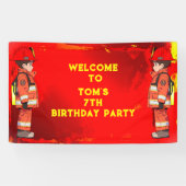 Banderoles Enfants pompier thème fête d'anniversaire (Horizontal)