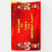 Banderoles Enfants pompier thème fête d'anniversaire (Vertical)