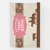 Banderoles Enfants Rodéo rose / Brown Western Anniversaire (Verticale)