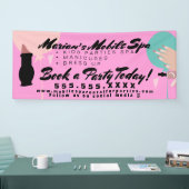 Banderoles Enfants Spa Bus Party location rose (Salon professionnel)