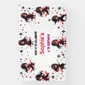 Banderoles Enfants style Ninja fille anniversaire (Verticale)