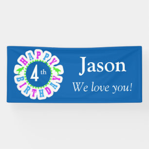 Banderoles Enfants's Happy Birthday Circle of Stars ID527