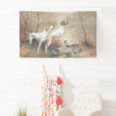 Banderoles English Pointer chasse les faisans (En situation)