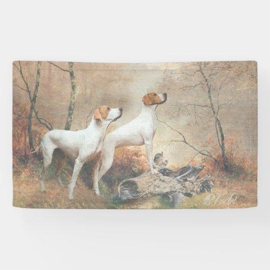 Banderoles English Pointer chasse les faisans (Horizontal)